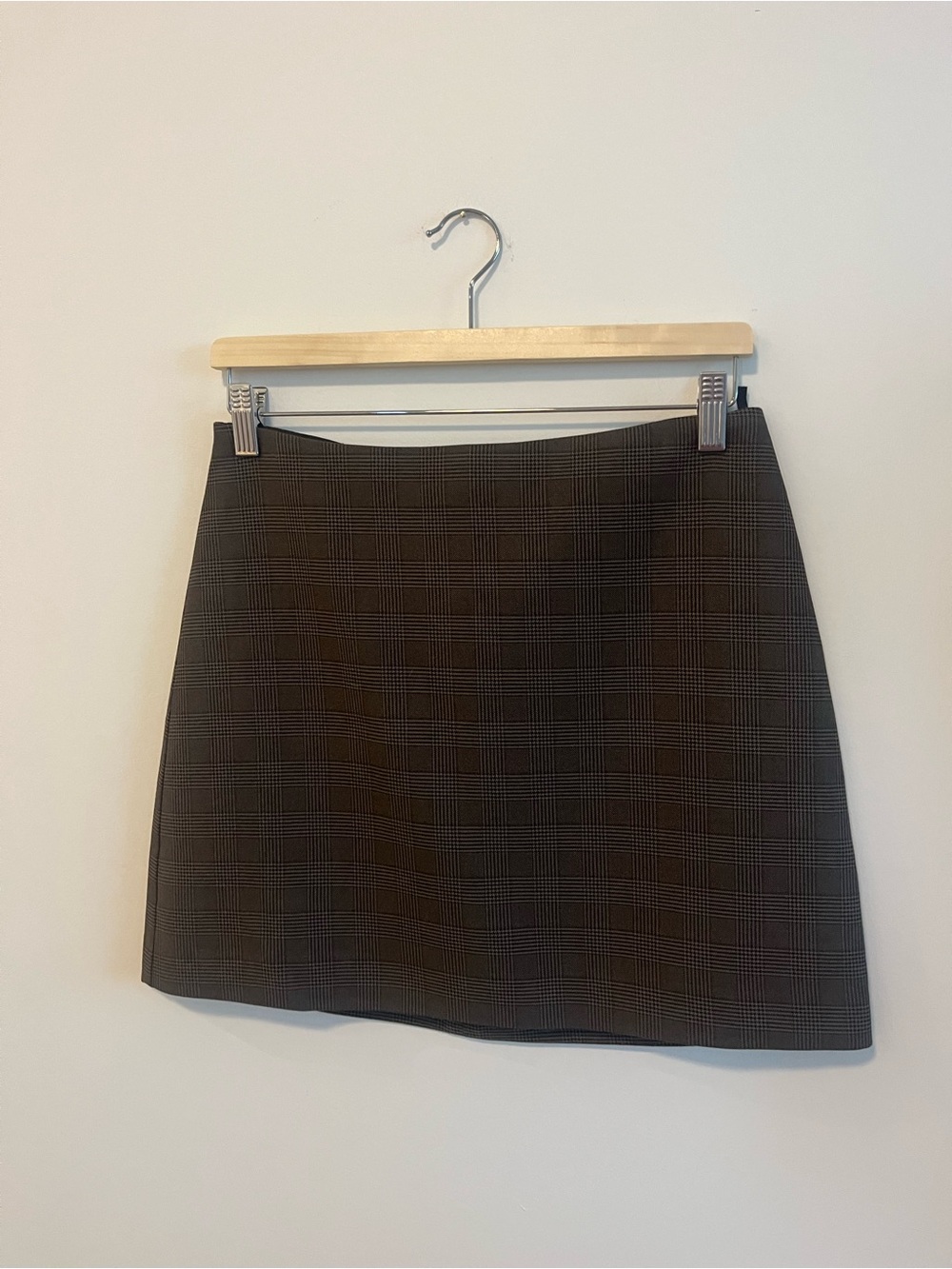 NWT BABATON Classic Mini Skirt in Brown Plaid